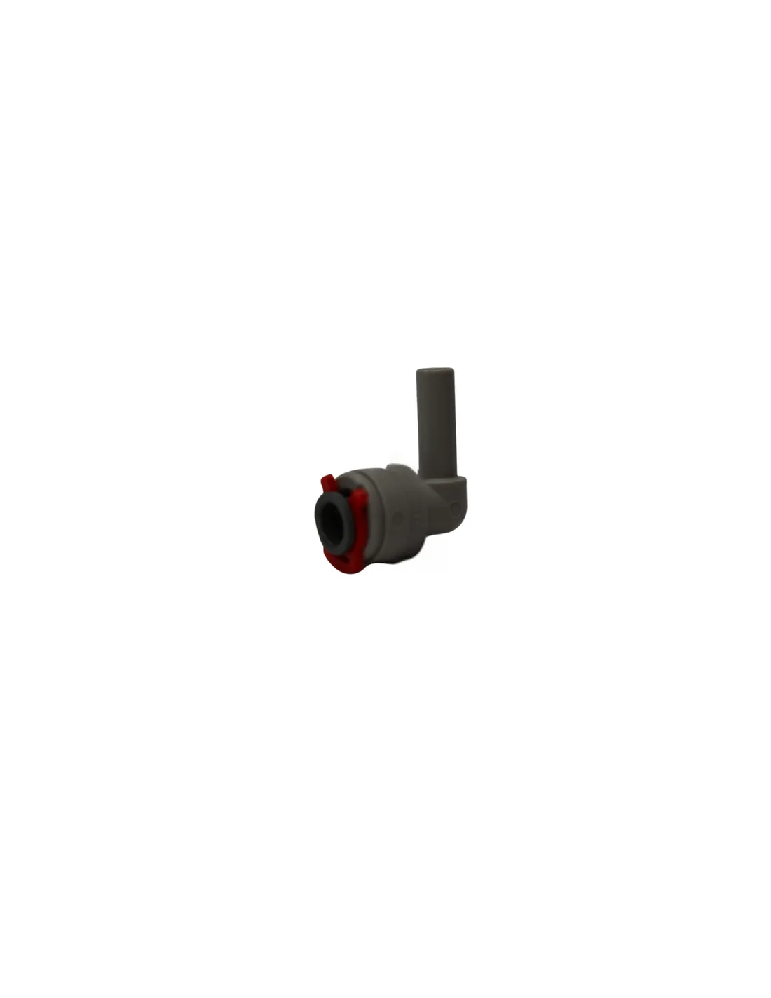 Grey Acetal Plug in Elbow with Locking Clip 1/4" (#034057 & #034009)